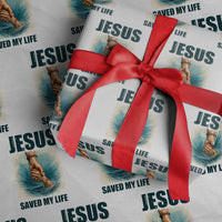 Jesus Saved My Life Wrapping Paper Roll Christian Bible Verse - Wonder Print Shop
