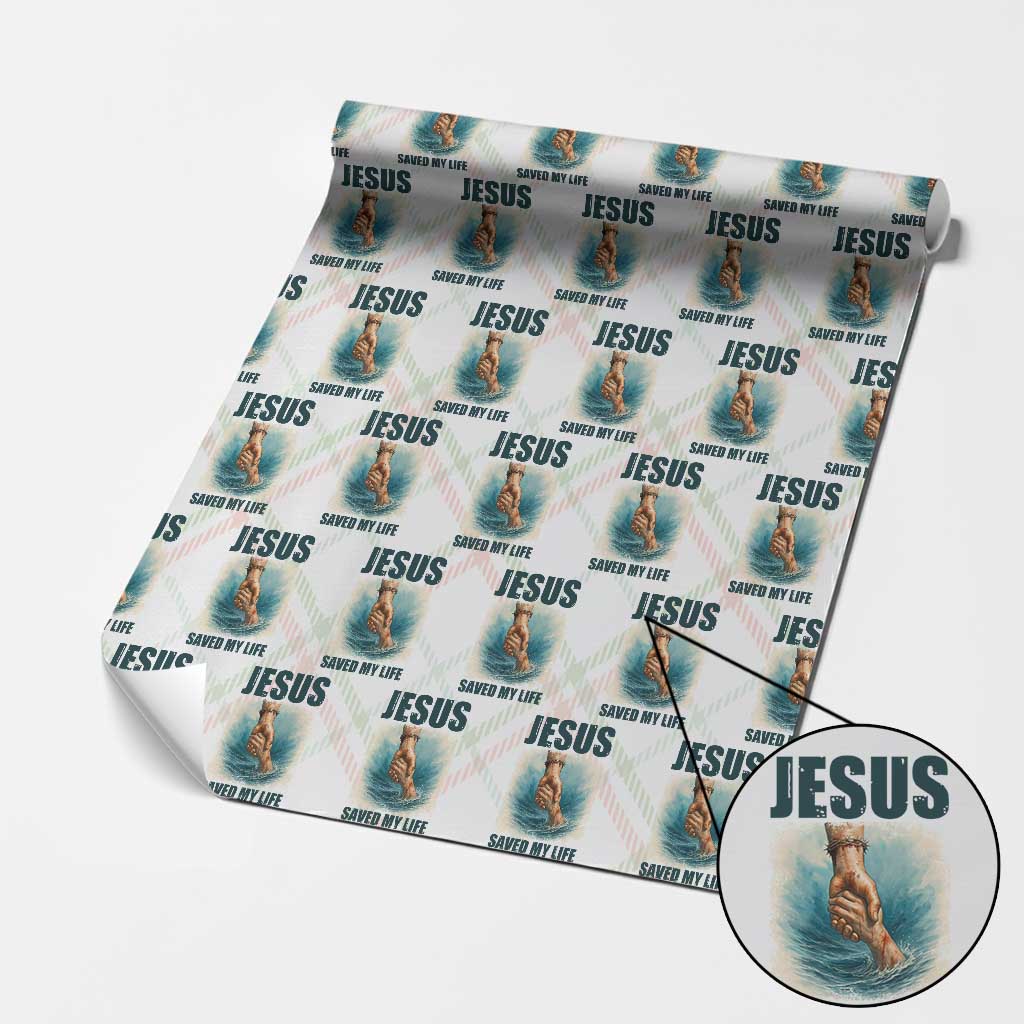 Jesus Saved My Life Wrapping Paper Roll Christian Bible Verse - Wonder Print Shop