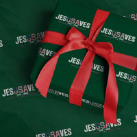 Jesus Saves USA Semiquincentennial 1776 2026 Wrapping Paper Roll Patriotic Christian Faith USA 250 Years of Freedom