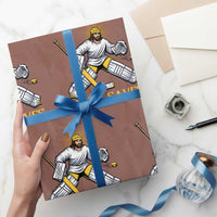 Jesus Saves Wrapping Paper Roll Funny Christian Ice Hockey Goalie Gift - Wonder Print Shop