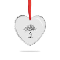 Jesus The Good Shepherd Minimalist Christian Heart Crystal Glass Ornament Sheep Flock Faith Spiritual Inspirational Gift