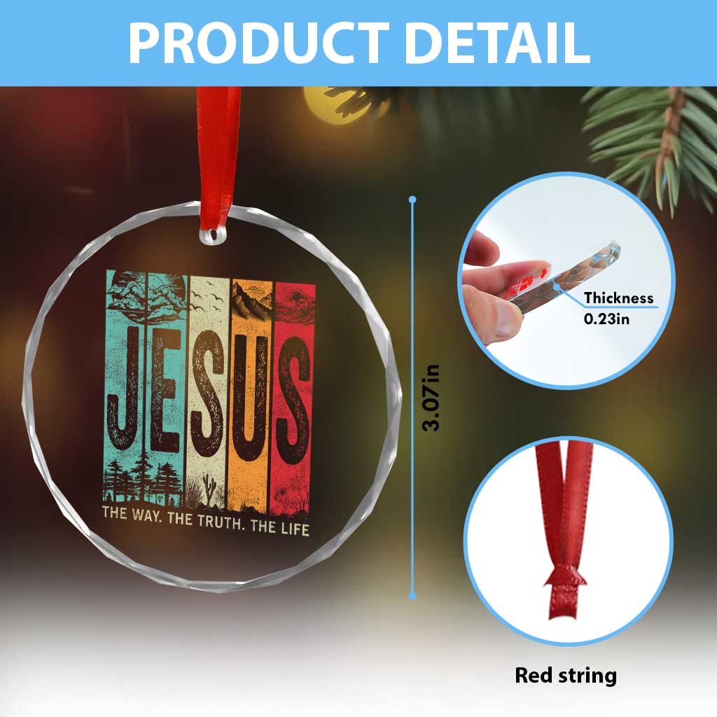 Jesus The Way The Truth The Life Crystal Glass Ornament Christian Worship - Wonder Print Shop