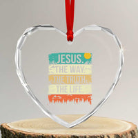 Jesus The Way The Truth The Life Heart Crystal Glass Ornament Blessed Christians - Wonder Print Shop