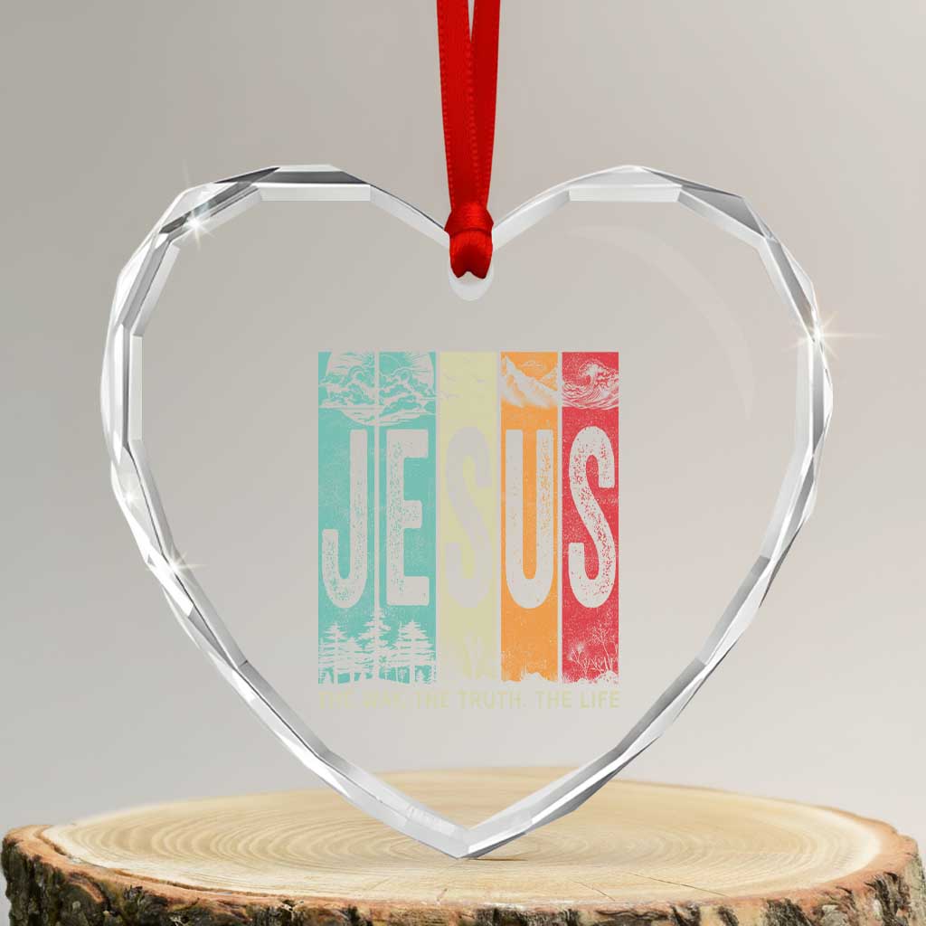 Jesus The Way The Truth The Life Heart Crystal Glass Ornament Christian Worship - Wonder Print Shop