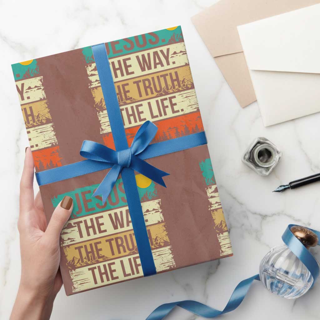 Jesus The Way The Truth The Life Wrapping Paper Roll Blessed Christians - Wonder Print Shop