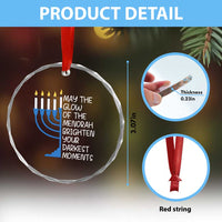 Jewish Faith and Pray Crystal Glass Ornament May The Glow Of The Menorah Brighten Your Darkest Moments - Wonder Print Shop