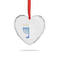 Jewish Faith and Pray Heart Crystal Glass Ornament May The Glow Of The Menorah Brighten Your Darkest Moments - Wonder Print Shop