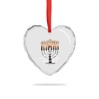 Jewish Faith and Pray Lights Heart Crystal Glass Ornament May The Glow Of The Menorah Brighten Your Darkest Moments - Wonder Print Shop