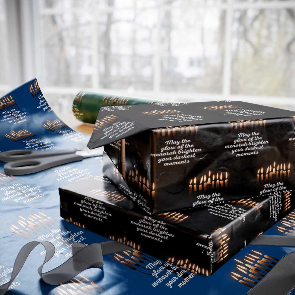 Jewish Faith and Pray Lights Wrapping Paper Roll May The Glow Of The Menorah Brighten Your Darkest Moments - Wonder Print Shop