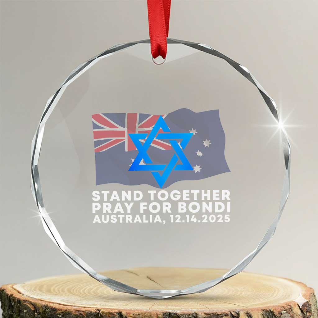Jewish Strong Stand Together Crystal Glass Ornament Pray for Bondi Australia Hanukkah Dec 14 2025 Remembrance - Wonder Print Shop