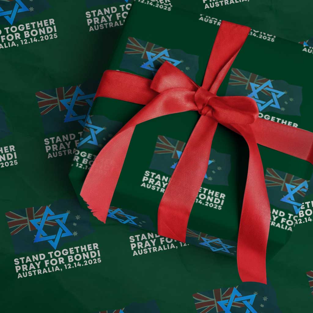 Jewish Strong Stand Together Wrapping Paper Roll Pray for Bondi Australia Hanukkah Dec 14 2025 Remembrance - Wonder Print Shop