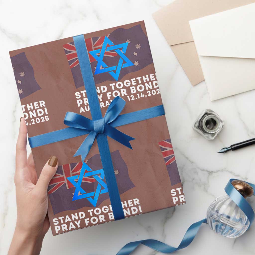 Jewish Strong Stand Together Wrapping Paper Roll Pray for Bondi Australia Hanukkah Dec 14 2025 Remembrance - Wonder Print Shop