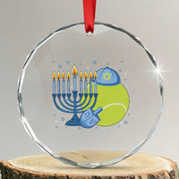 Jewish Tennis Player Hanukkah Crystal Glass Ornament Funny Racquet Lover Gift - Wonder Print Shop