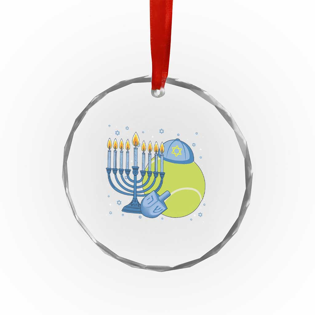 Jewish Tennis Player Hanukkah Crystal Glass Ornament Funny Racquet Lover Gift - Wonder Print Shop