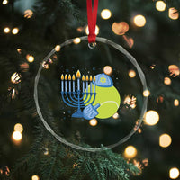 Jewish Tennis Player Hanukkah Crystal Glass Ornament Funny Racquet Lover Gift - Wonder Print Shop