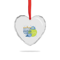 Jewish Tennis Player Hanukkah Heart Crystal Glass Ornament Funny Racquet Lover Gift - Wonder Print Shop