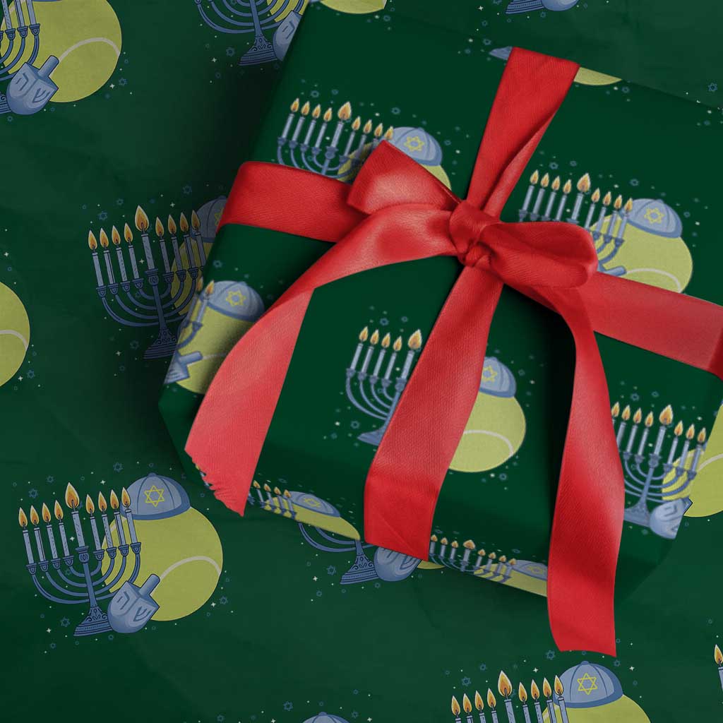 Jewish Tennis Player Hanukkah Wrapping Paper Roll Funny Racquet Lover Gift - Wonder Print Shop