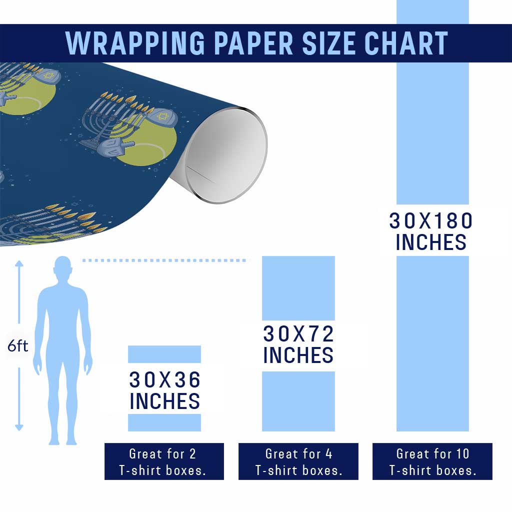 Jewish Tennis Player Hanukkah Wrapping Paper Roll Funny Racquet Lover Gift - Wonder Print Shop