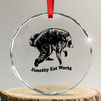 Jimothy Eat World Funny Viral Raccoon Seattle Trash Panda Crystal Glass Ornament