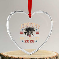 Jimothy For President 2028 Heart Crystal Glass Ornament Funny Jimothy The Raccoon Seattle Trash Panda Meme