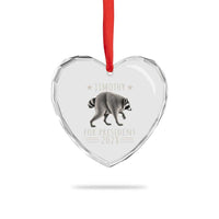 Jimothy For President 2028 Parody Heart Crystal Glass Ornament Funny Viral Seattle Raccoon Lover