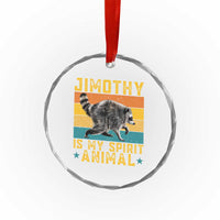 Jimothy Is My Spirit Animal Seattle Raccoon Lover Crystal Glass Ornament Retro Sunset Viral Ballard Trash Panda Graphic