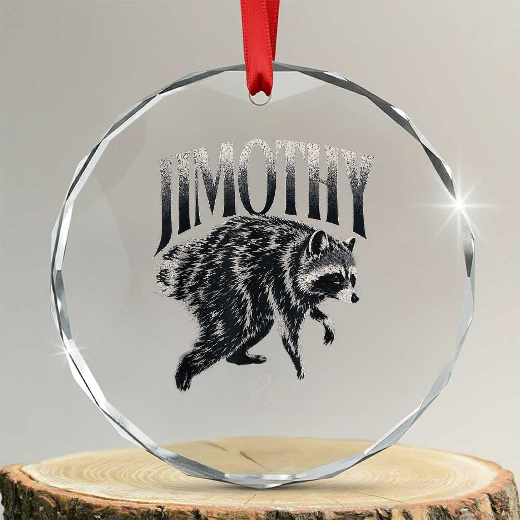 Jimothy Raccoon Crystal Glass Ornament Funny Seattle Trash Panda Wildlife