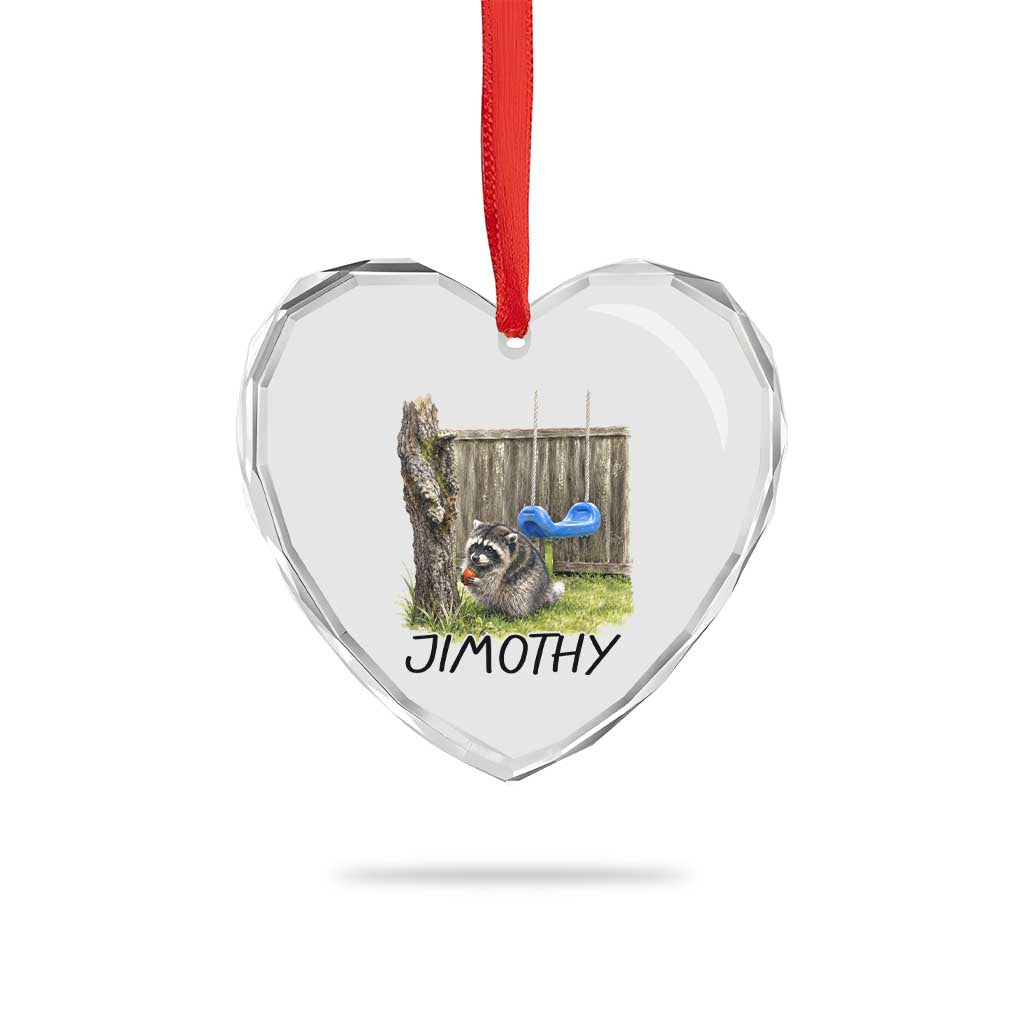 Jimothy Raccoon Heart Crystal Glass Ornament Cute Seattle Trash Panda Viral Meme