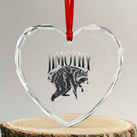 Jimothy Raccoon Heart Crystal Glass Ornament Funny Seattle Trash Panda Wildlife