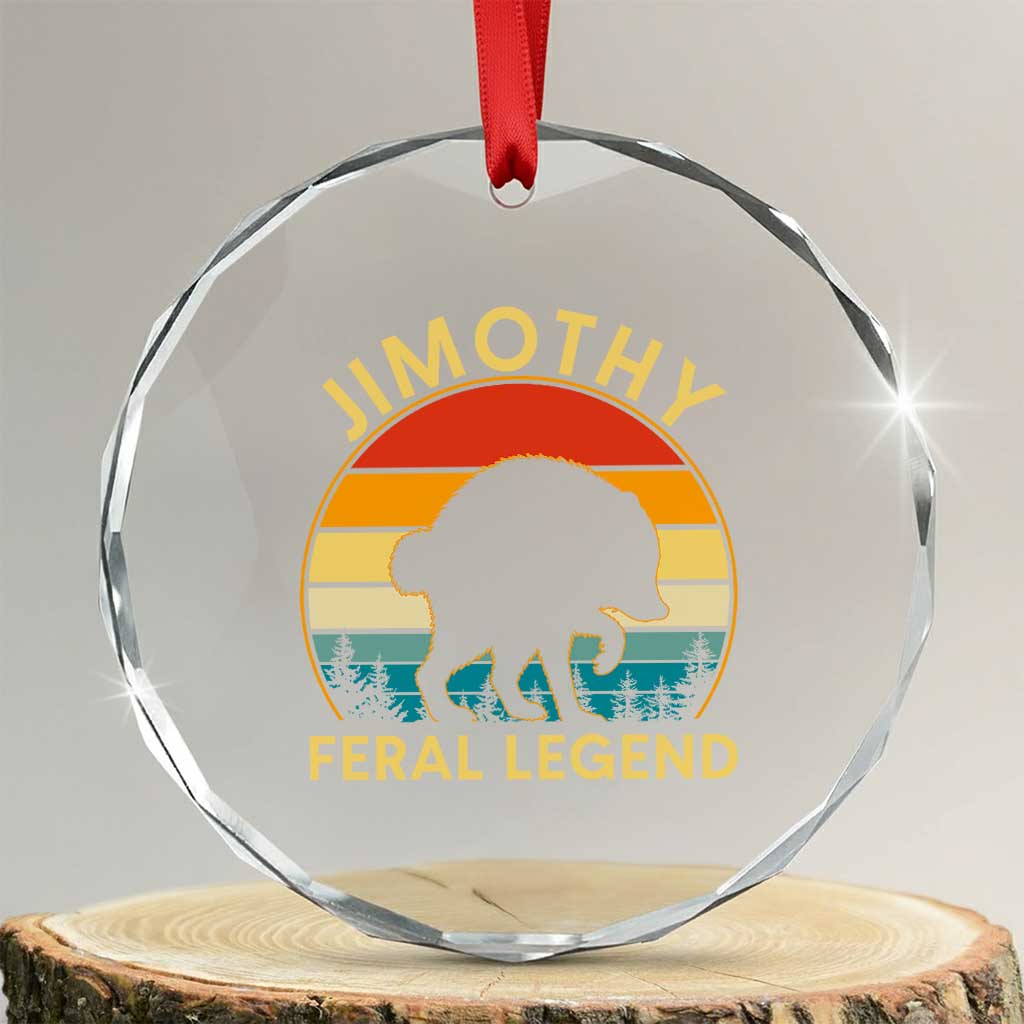 Jimothy Raccoon Seattle Crystal Glass Ornament Funny Seattle Feral Legend Animal Meme