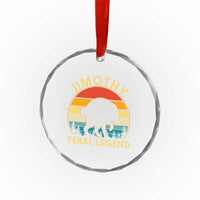 Jimothy Raccoon Seattle Crystal Glass Ornament Funny Seattle Feral Legend Animal Meme