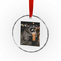 Jimothy Raccoon Seattle Drinking Iced Coffee Meme Crystal Glass Ornament Viral Trash Panda Seattle Animal Meme