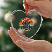 Jimothy Raccoon Seattle Feral Legend Heart Crystal Glass Ornament Funny Trash Panda Meme Retro