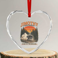 Jimothy Raccoon Seattle Meme Heart Crystal Glass Ornament Viral Trash Panda Do Not Pet The Round King