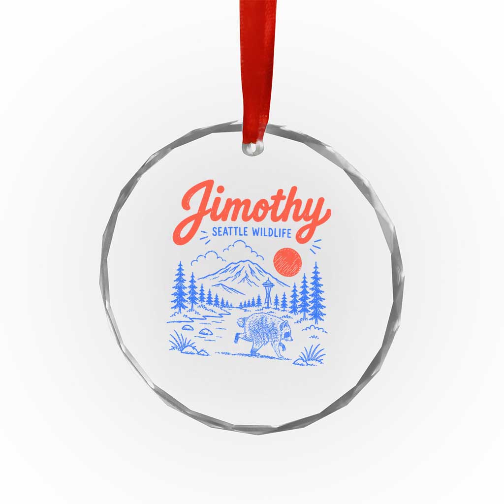 Jimothy Seattle Raccoon Crystal Glass Ornament Vintage Graphic Viral Short Spine Trash Panda Wildlife