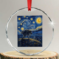 Jimothy Seattle Raccoon Starry Night Parody Graphic Crystal Glass Ornament Trash Panda Feral Legend Supporter