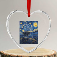 Jimothy Seattle Raccoon Starry Night Parody Graphic Heart Crystal Glass Ornament Trash Panda Feral Legend Supporter