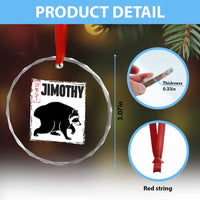 Jimothy The Raccoon Crystal Glass Ornament Japanese Style Trash Panda Graphic