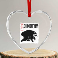 Jimothy The Raccoon Heart Crystal Glass Ornament Japanese Style Trash Panda Graphic