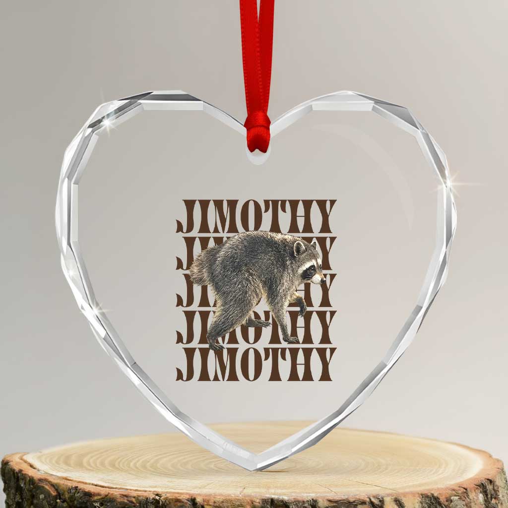 Jimothy The Raccoon Heart Crystal Glass Ornament Vintage Trash Panda Animal Lover Gift