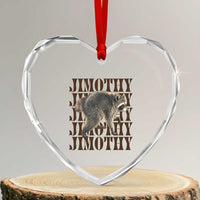 Jimothy The Raccoon Heart Crystal Glass Ornament Vintage Trash Panda Animal Lover Gift