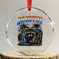 Jimothy the Raccoon Vintage 90s Bootleg Lightning Graphic Crystal Glass Ornament Viral Seattle Trash Panda