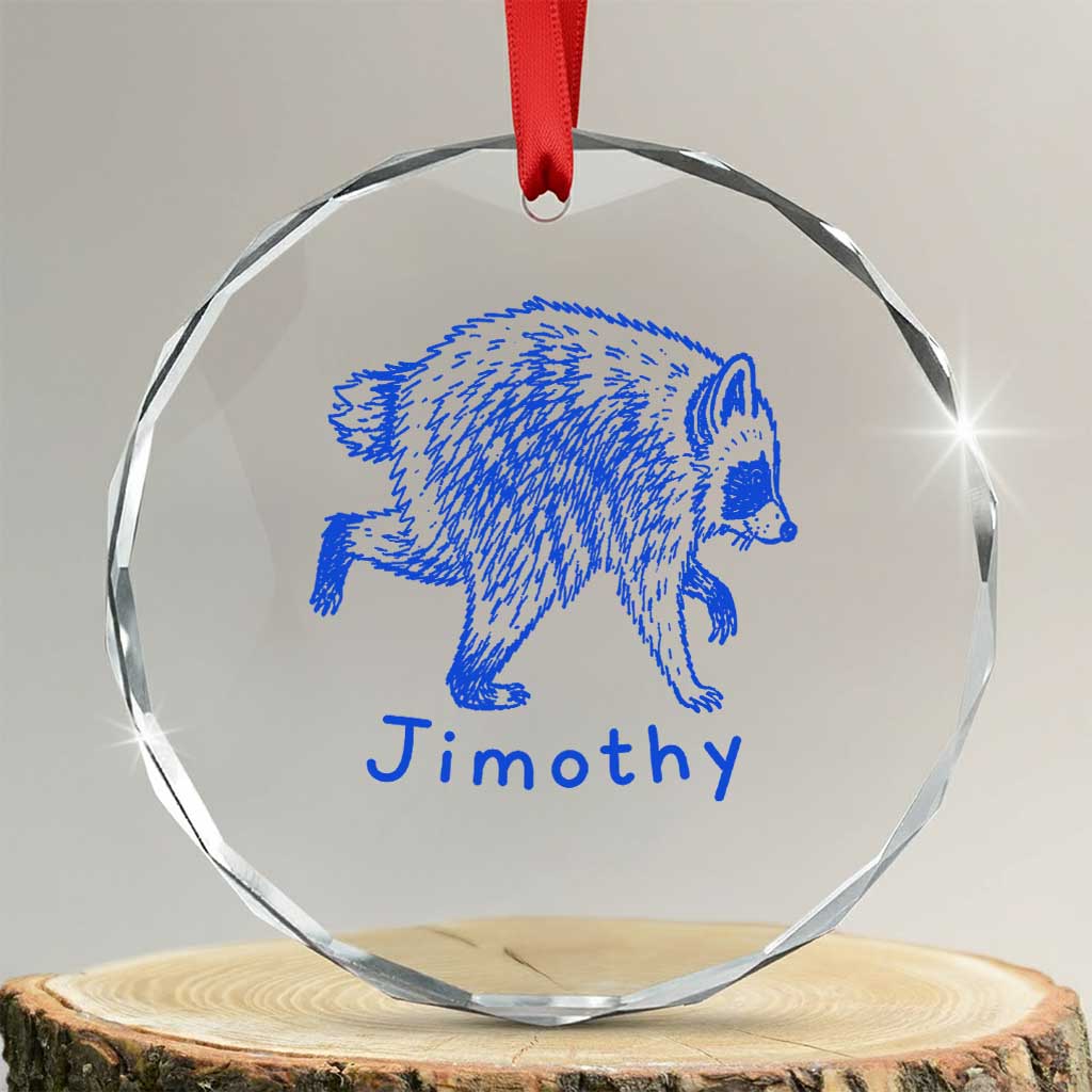 Jimothy Viral Raccoon Crystal Glass Ornament Funny Trash Panda Wildlife