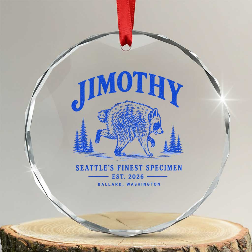 Jimothy Viral Raccoon From Seattle Crystal Glass Ornament Funny Trash Panda Wildlife Seattle Feral Legend