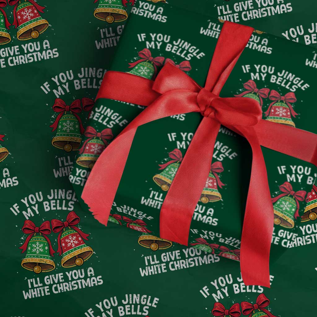 Jingle Bell Christmas Wrapping Paper Roll Funny Naughty White Elephant Gag Gift Exchange - Wonder Print Shop