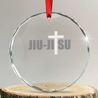 Jiu Jitsu Christian Cross Crystal Glass Ornament Retro Vintage Minimal Religious Faith