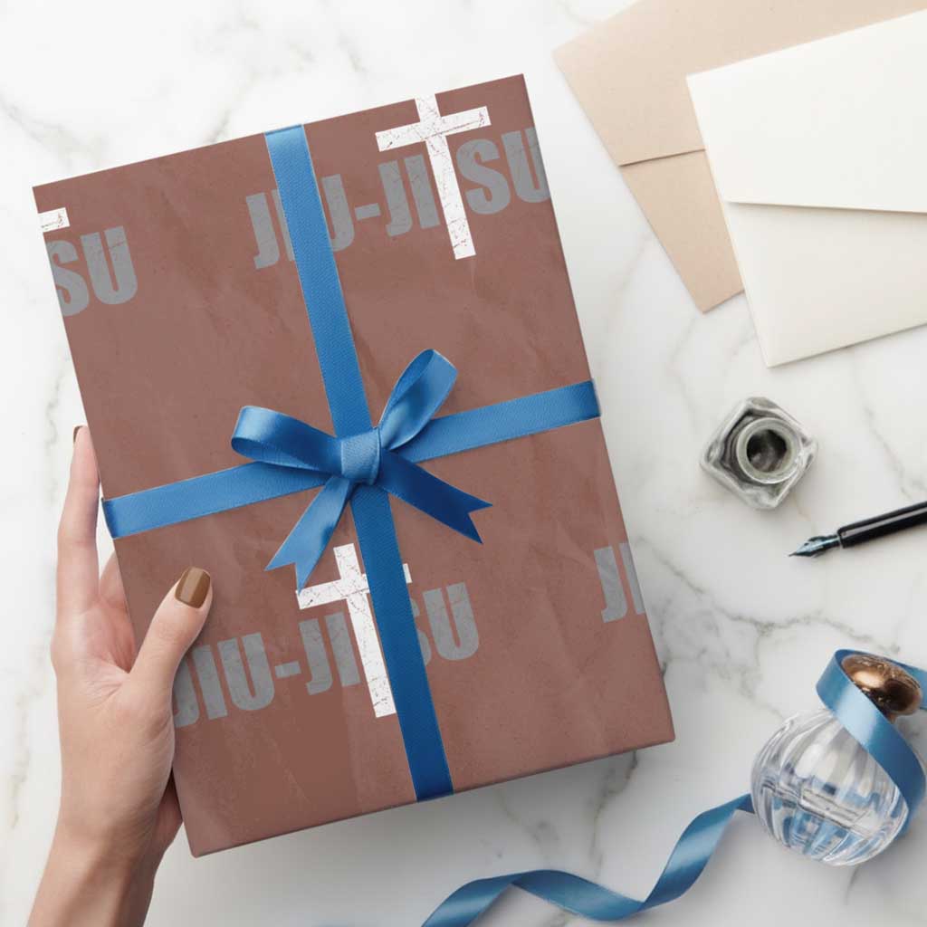 Jiu Jitsu Christian Cross Wrapping Paper Roll Retro Vintage Minimal Religious Faith
