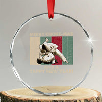 Jiu Jitsu Christmas Crystal Glass Ornament Retro Merry Choke Mas Tappy New Year Martial Arts BJJ Lover - Wonder Print Shop