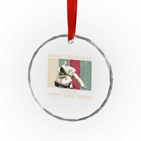 Jiu Jitsu Christmas Crystal Glass Ornament Retro Merry Choke Mas Tappy New Year Martial Arts BJJ Lover - Wonder Print Shop