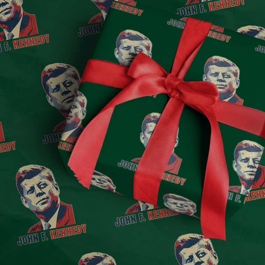 John F Kennedy American Flag US President Wrapping Paper Roll
